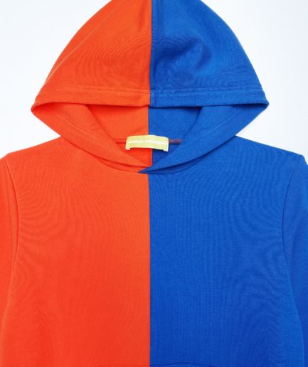 Bi-color jersey hoody