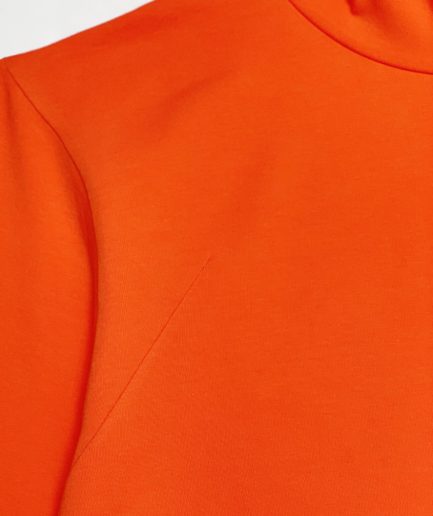 Orange jersey turtleneck